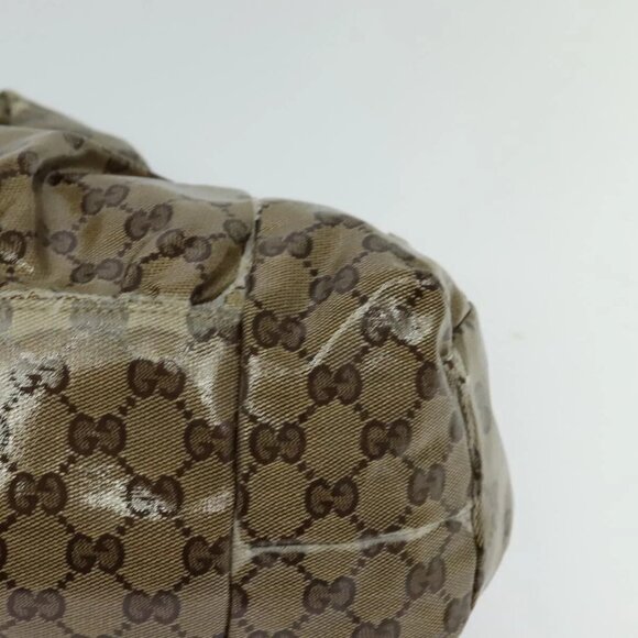 GUCCI GG Crystal Hand Bag Coated Canvas Brown Gold 197020 Auth 119369 - Picture 4 of 16